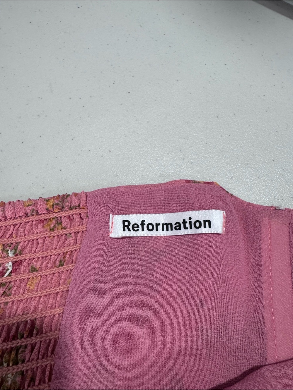 Reformation Women Pink Floral Strapless Dress Size 6 - Picture 5 of 8